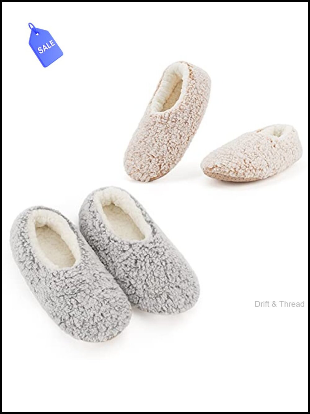Cozylook Slipper Socks for Women Non Slip Faux Suede Sole Sherpa Lined